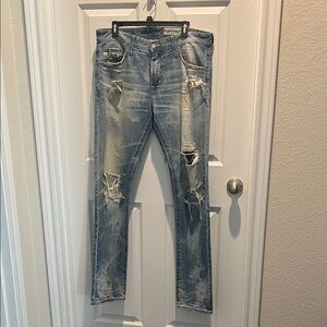 AG Adriano Goldschmied Light Blue Distressed Jeans